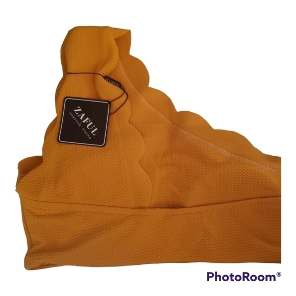 😄Pick 3: NEW Zaful Forever Young One Shoulder Swim Top. Size Large. - Picture 4 of 4